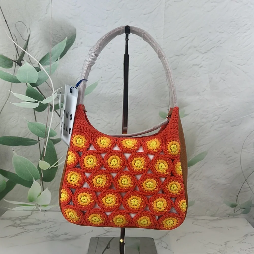 Simon Miller Crochet Snap Shoulder Bag Hibiscus Banana